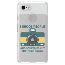 DistinctInk® Clear Shockproof Hybrid Case for Apple iPhone / Samsung Galaxy / Google Pixel - I Shoot People - Photography