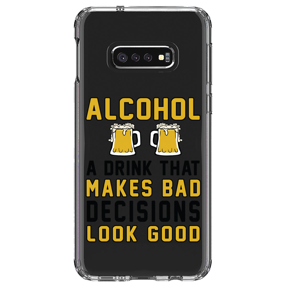 Alcohol Makes Bad Decisions Look Good Clear Shockproof iPhone Case, view 18