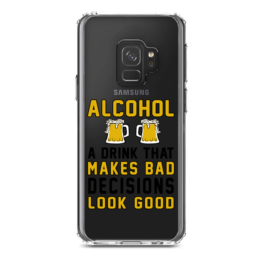 Alcohol Makes Bad Decisions Look Good Clear Shockproof iPhone Case, view 19