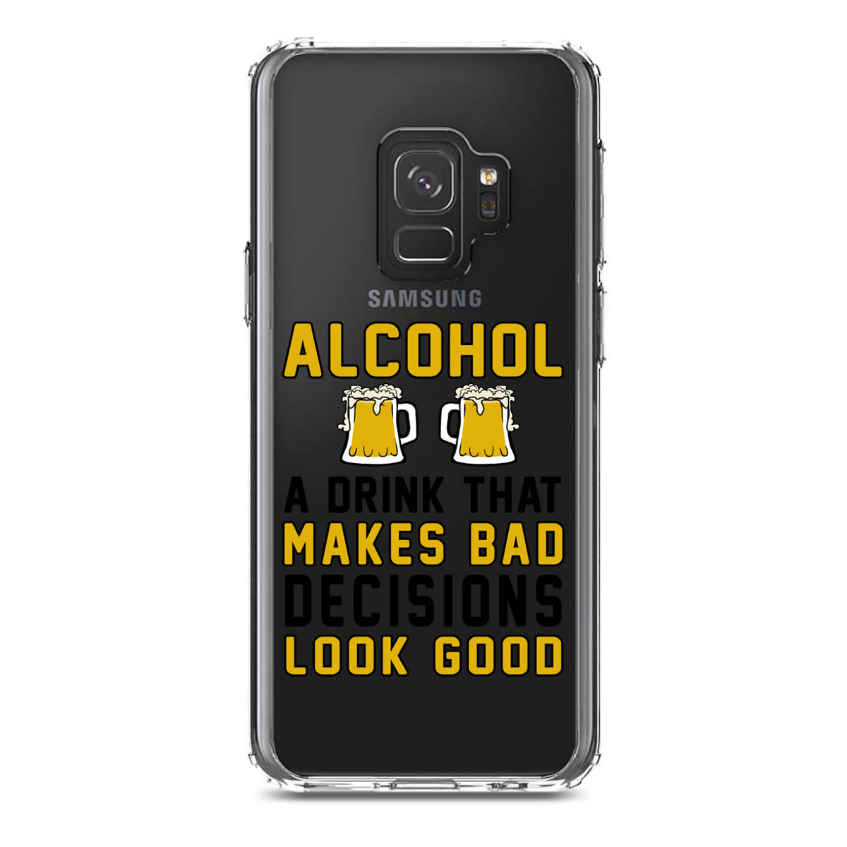 Alcohol Makes Bad Decisions Look Good Clear Shockproof iPhone Case, view 19
