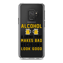 DistinctInk® Clear Shockproof Hybrid Case for Apple iPhone / Samsung Galaxy / Google Pixel - Alcohol Makes Bad Decisions Look Good