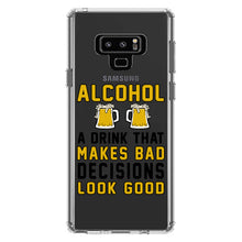 DistinctInk® Clear Shockproof Hybrid Case for Apple iPhone / Samsung Galaxy / Google Pixel - Alcohol Makes Bad Decisions Look Good