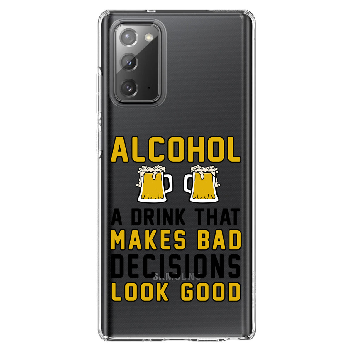 Alcohol Makes Bad Decisions Look Good Clear Shockproof iPhone Case, view 7
