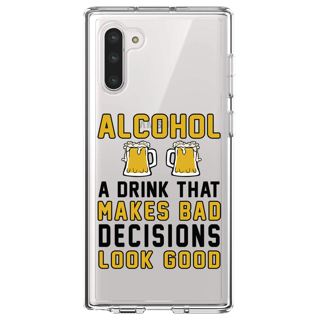 Alcohol Makes Bad Decisions Look Good Clear Shockproof iPhone Case, view 9