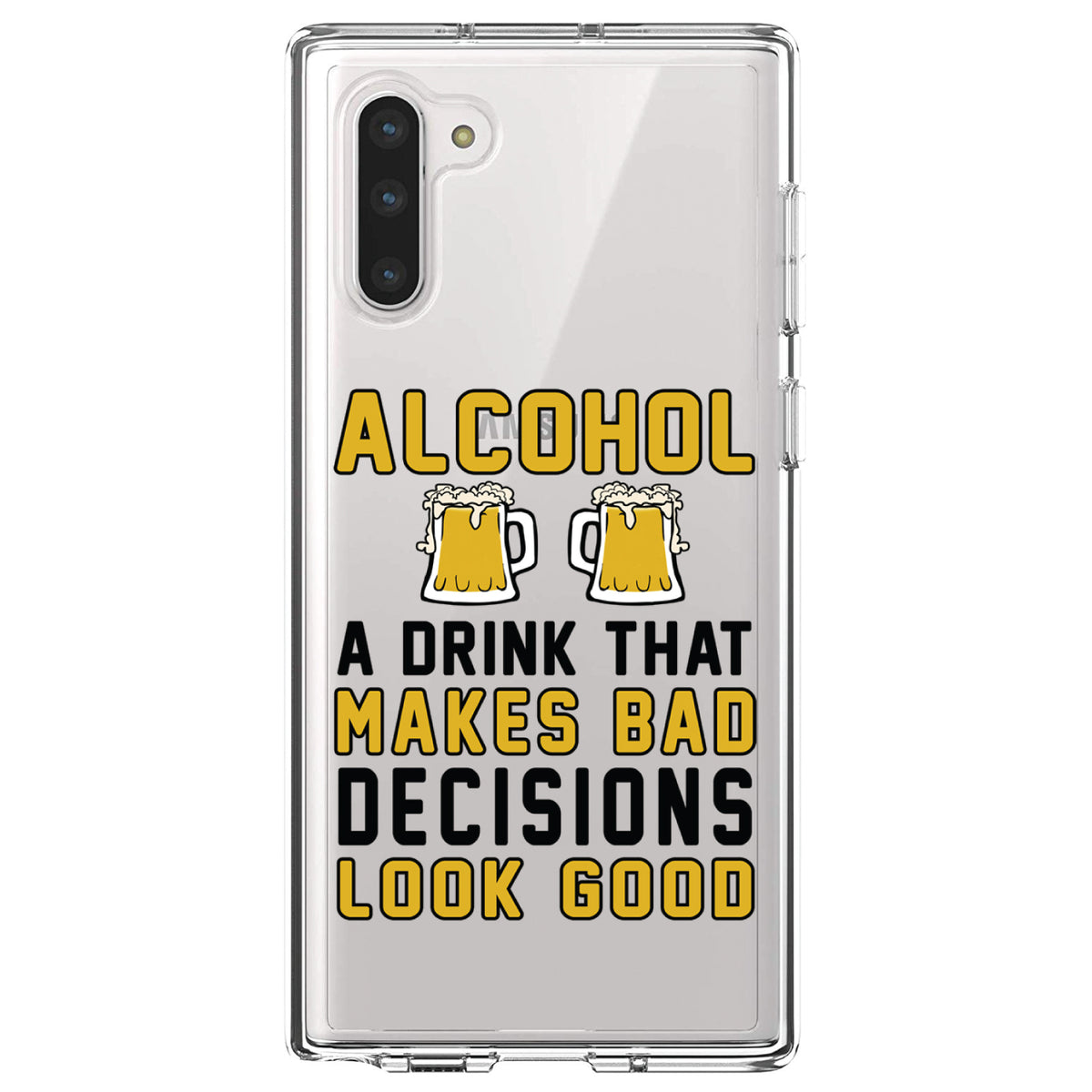 Alcohol Makes Bad Decisions Look Good Clear Shockproof iPhone Case, view 9