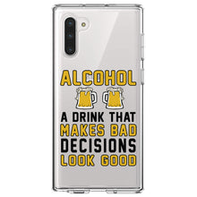 DistinctInk® Clear Shockproof Hybrid Case for Apple iPhone / Samsung Galaxy / Google Pixel - Alcohol Makes Bad Decisions Look Good
