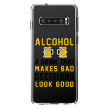 DistinctInk® Clear Shockproof Hybrid Case for Apple iPhone / Samsung Galaxy / Google Pixel - Alcohol Makes Bad Decisions Look Good