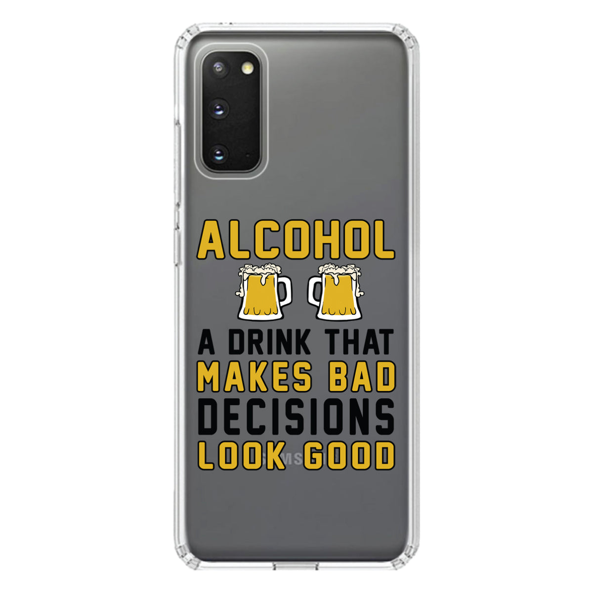 Alcohol Makes Bad Decisions Look Good Clear Shockproof iPhone Case, view 15