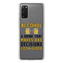 DistinctInk® Clear Shockproof Hybrid Case for Apple iPhone / Samsung Galaxy / Google Pixel - Alcohol Makes Bad Decisions Look Good