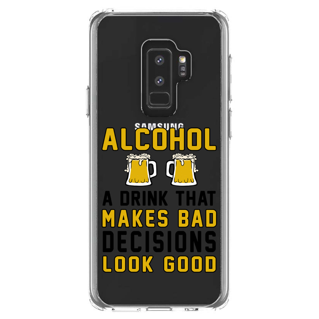 Alcohol Makes Bad Decisions Look Good Clear Shockproof iPhone Case, view 20