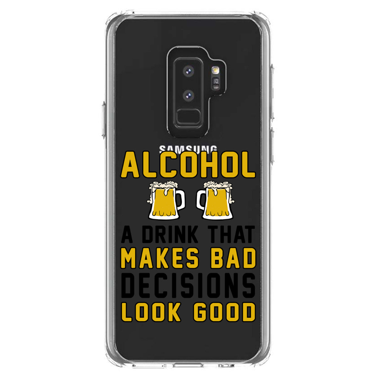 Alcohol Makes Bad Decisions Look Good Clear Shockproof iPhone Case, view 20