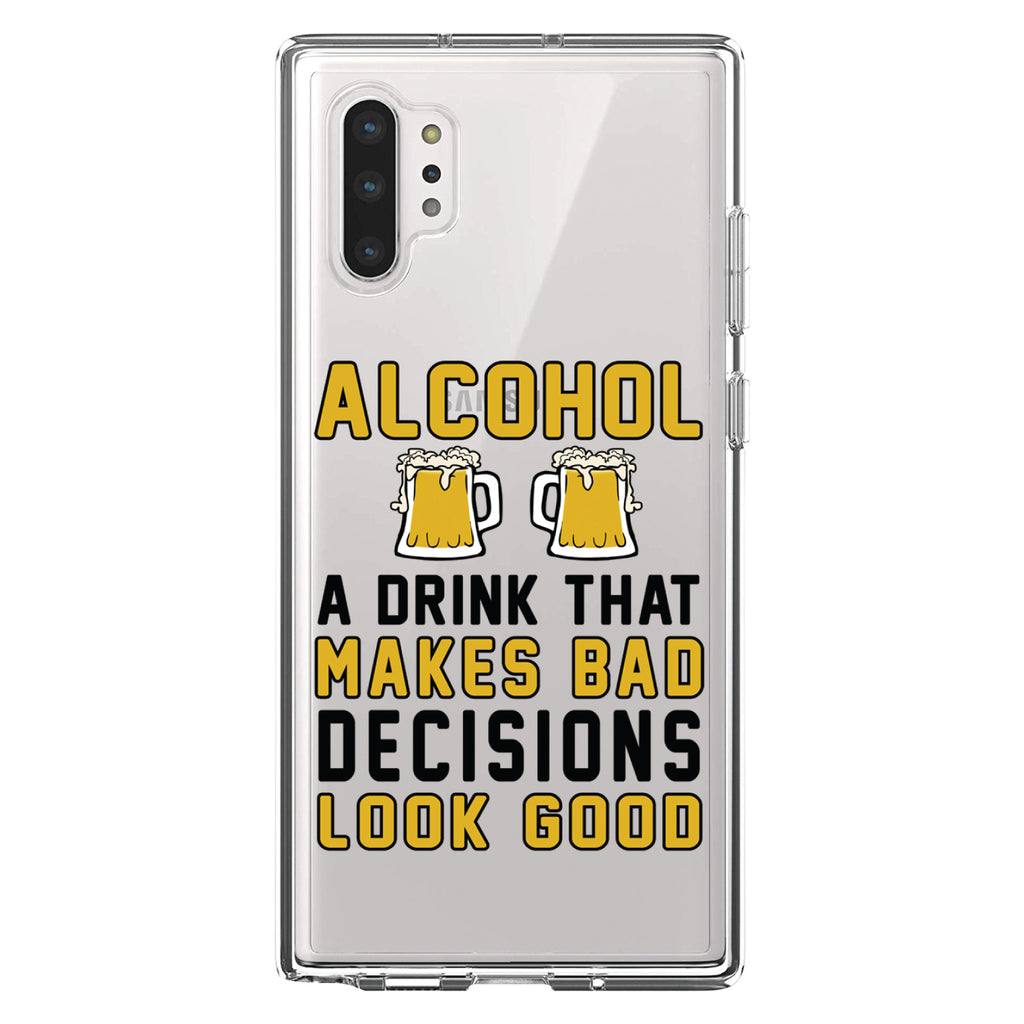 Alcohol Makes Bad Decisions Look Good Clear Shockproof iPhone Case, view 10