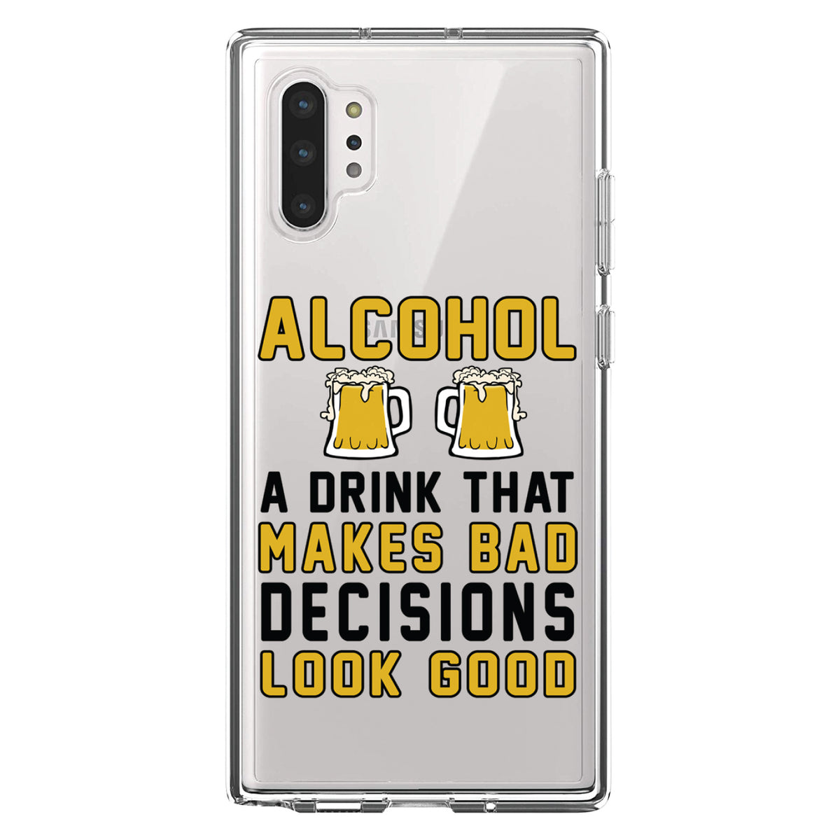 Alcohol Makes Bad Decisions Look Good Clear Shockproof iPhone Case, view 10