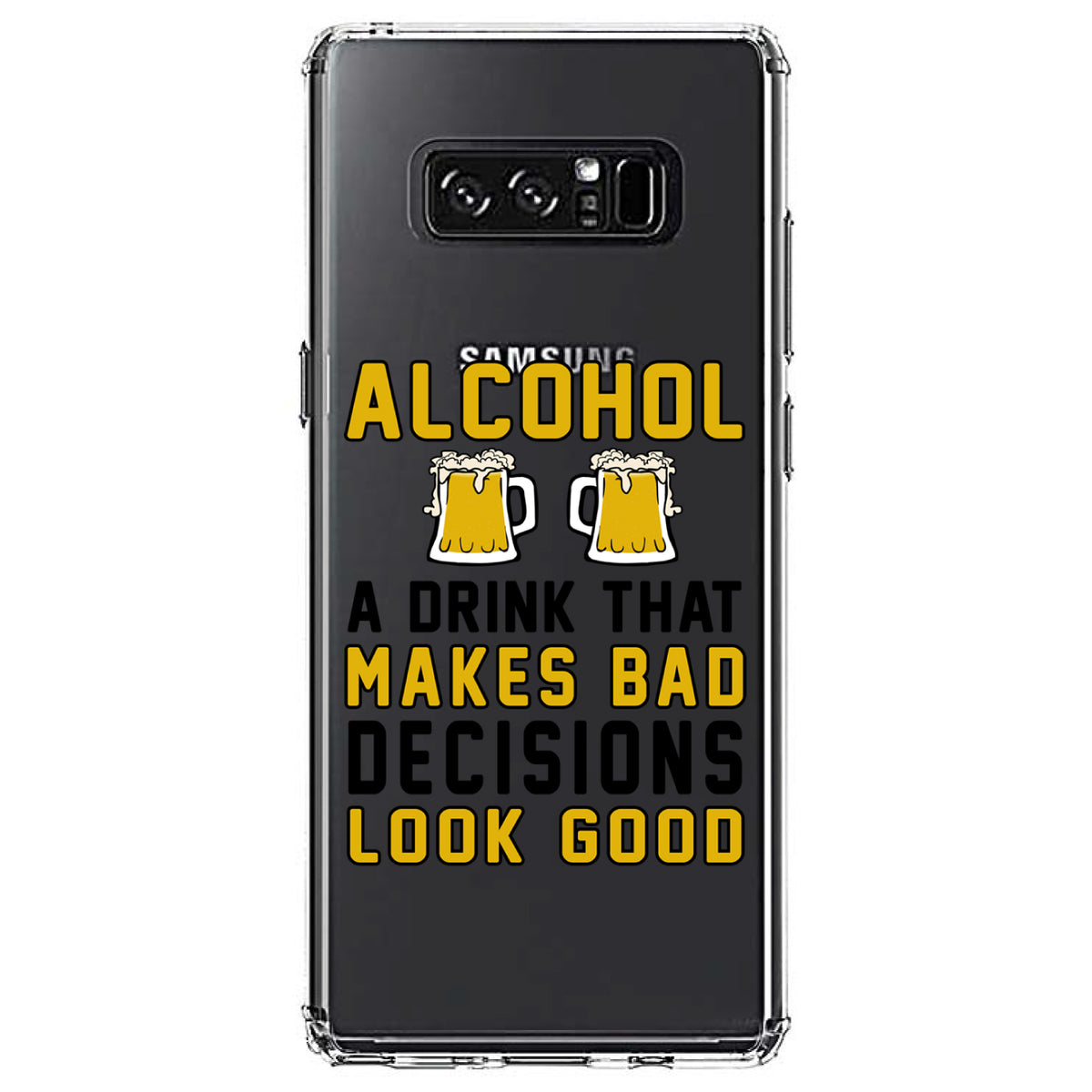 Alcohol Makes Bad Decisions Look Good Clear Shockproof iPhone Case, view 12