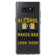 DistinctInk® Clear Shockproof Hybrid Case for Apple iPhone / Samsung Galaxy / Google Pixel - Alcohol Makes Bad Decisions Look Good