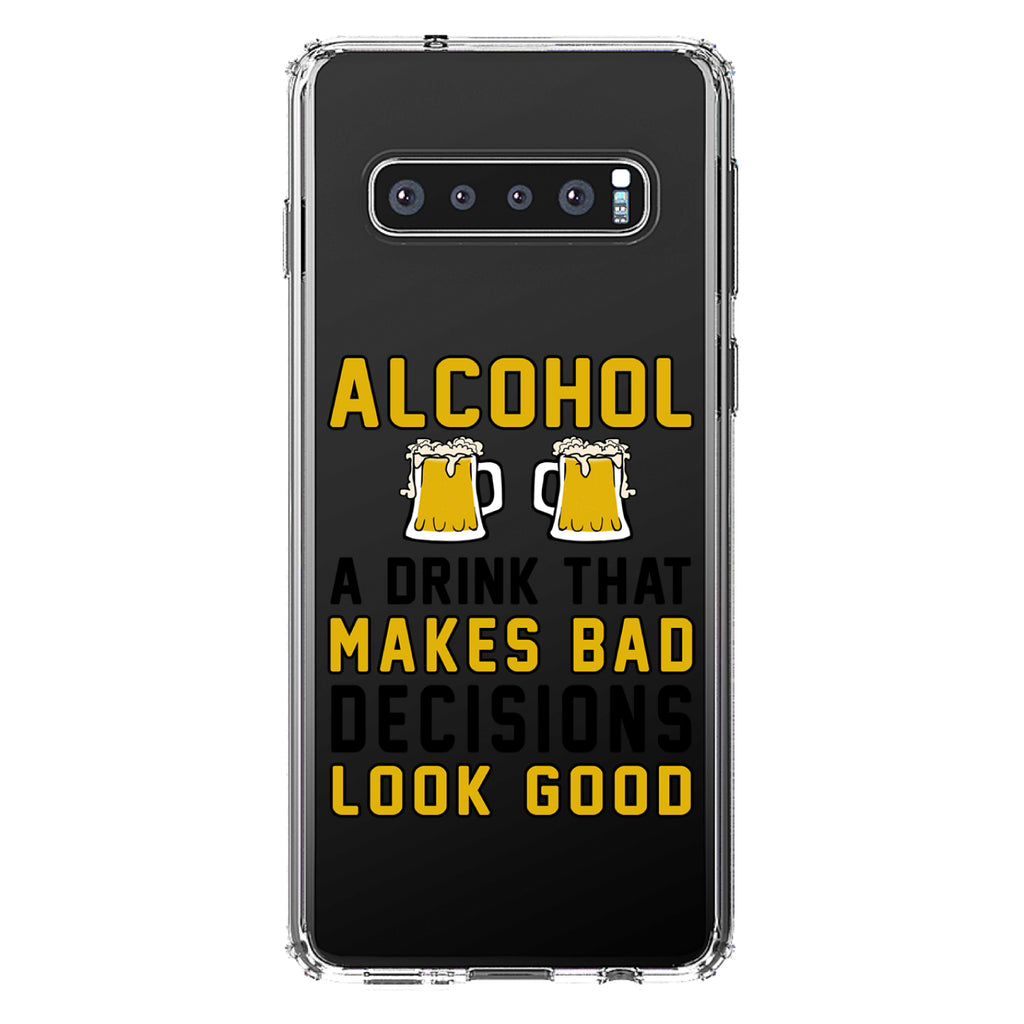 Alcohol Makes Bad Decisions Look Good Clear Shockproof iPhone Case, view 17