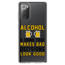 DistinctInk® Clear Shockproof Hybrid Case for Apple iPhone / Samsung Galaxy / Google Pixel - Alcohol Makes Bad Decisions Look Good
