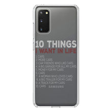 DistinctInk® Clear Shockproof Hybrid Case for Apple iPhone / Samsung Galaxy / Google Pixel - Things I Want In Life - Cars, Money, Woman