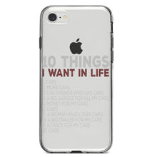 DistinctInk® Clear Shockproof Hybrid Case for Apple iPhone / Samsung Galaxy / Google Pixel - Things I Want In Life - Cars, Money, Woman