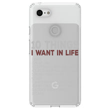 DistinctInk® Clear Shockproof Hybrid Case for Apple iPhone / Samsung Galaxy / Google Pixel - Things I Want In Life - Cars, Money, Woman