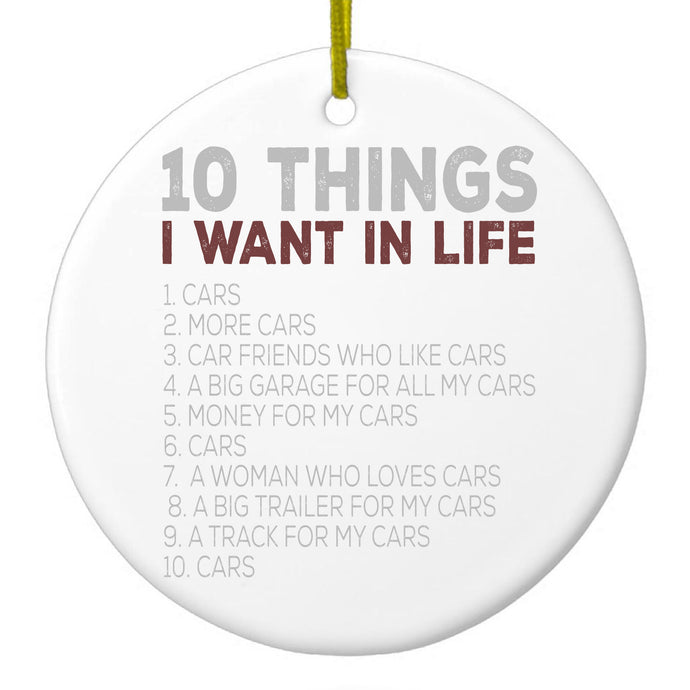Cars, Money, Woman Ceramic Ornament