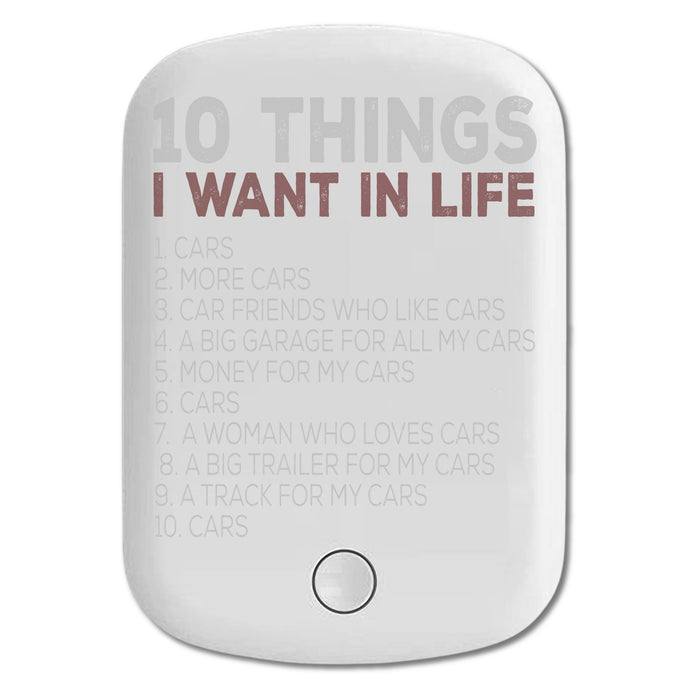 DistinctInk Magnetic Battery Pack, Wireless Portable Charger with USB-C Cable, Compatible with MagSafe iPhone 14 / 13 / 12 Series - Things I Want In Life - Cars, Money, Woman