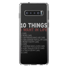 DistinctInk® Clear Shockproof Hybrid Case for Apple iPhone / Samsung Galaxy / Google Pixel - Things I Want In Life - Cars, Money, Woman