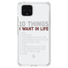 DistinctInk® Clear Shockproof Hybrid Case for Apple iPhone / Samsung Galaxy / Google Pixel - Things I Want In Life - Cars, Money, Woman