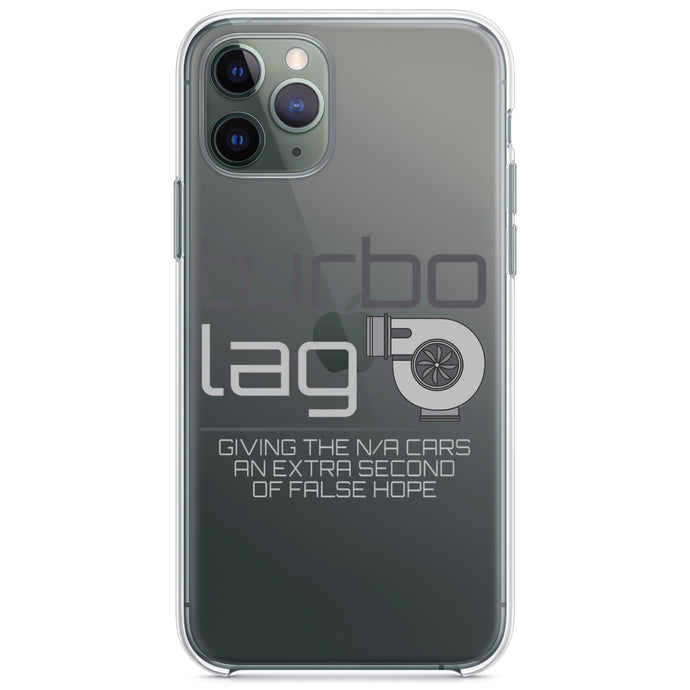 DistinctInk® Clear Shockproof Hybrid Case for Apple iPhone / Samsung Galaxy / Google Pixel - Turbo Lag - Giving N/A Cars False Hope