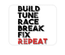 DistinctInk Custom Foam Rubber Mouse Pad - 1/4" Thick - Build Tune Race Break Fix Repeat
