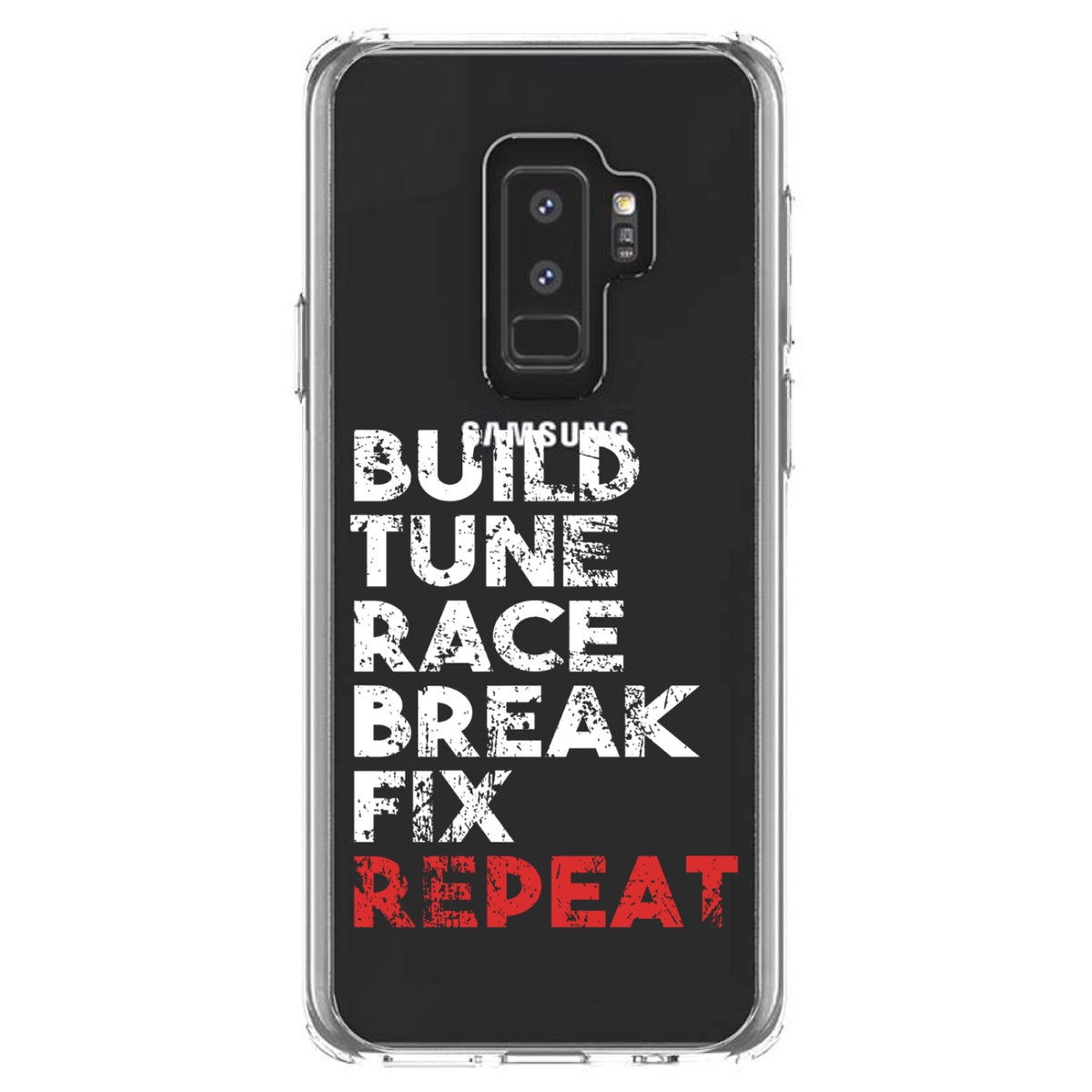 Build Tune Race Break Fix Repeat Clear Shockproof iPhone Case, view 20