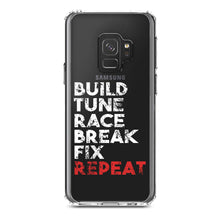 DistinctInk® Clear Shockproof Hybrid Case for Apple iPhone / Samsung Galaxy / Google Pixel - Build Tune Race Break Fix Repeat
