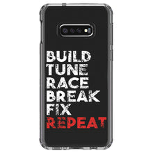 DistinctInk® Clear Shockproof Hybrid Case for Apple iPhone / Samsung Galaxy / Google Pixel - Build Tune Race Break Fix Repeat