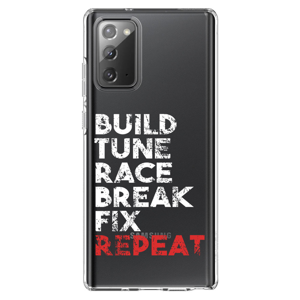 Build Tune Race Break Fix Repeat Clear Shockproof iPhone Case, view 7