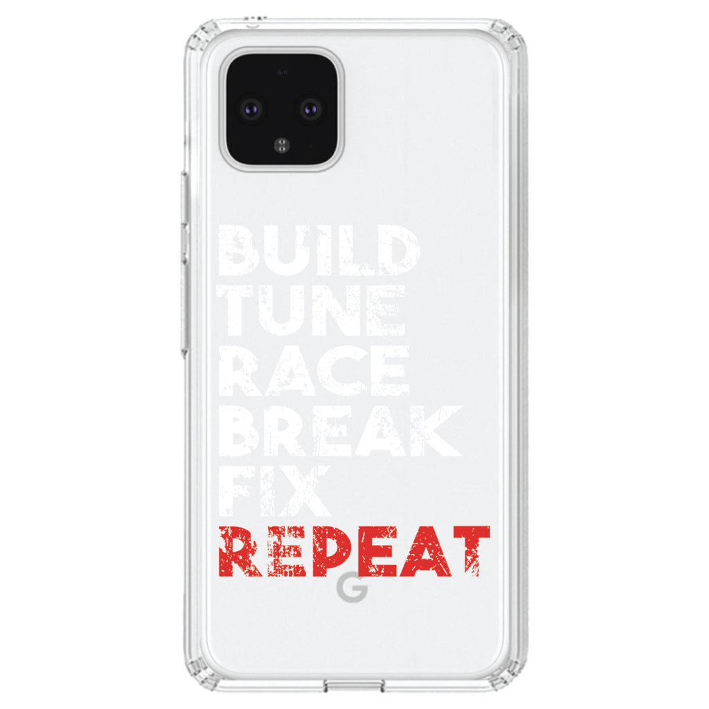 Build Tune Race Break Fix Repeat Clear Shockproof iPhone Case, view 24