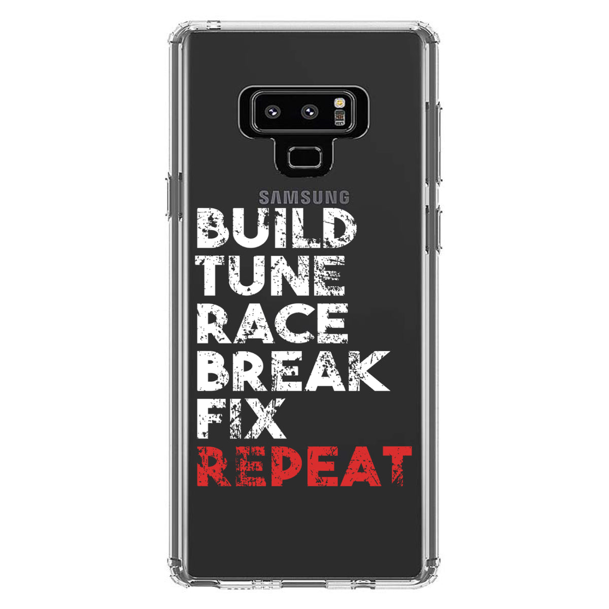 Build Tune Race Break Fix Repeat Clear Shockproof iPhone Case, view 11