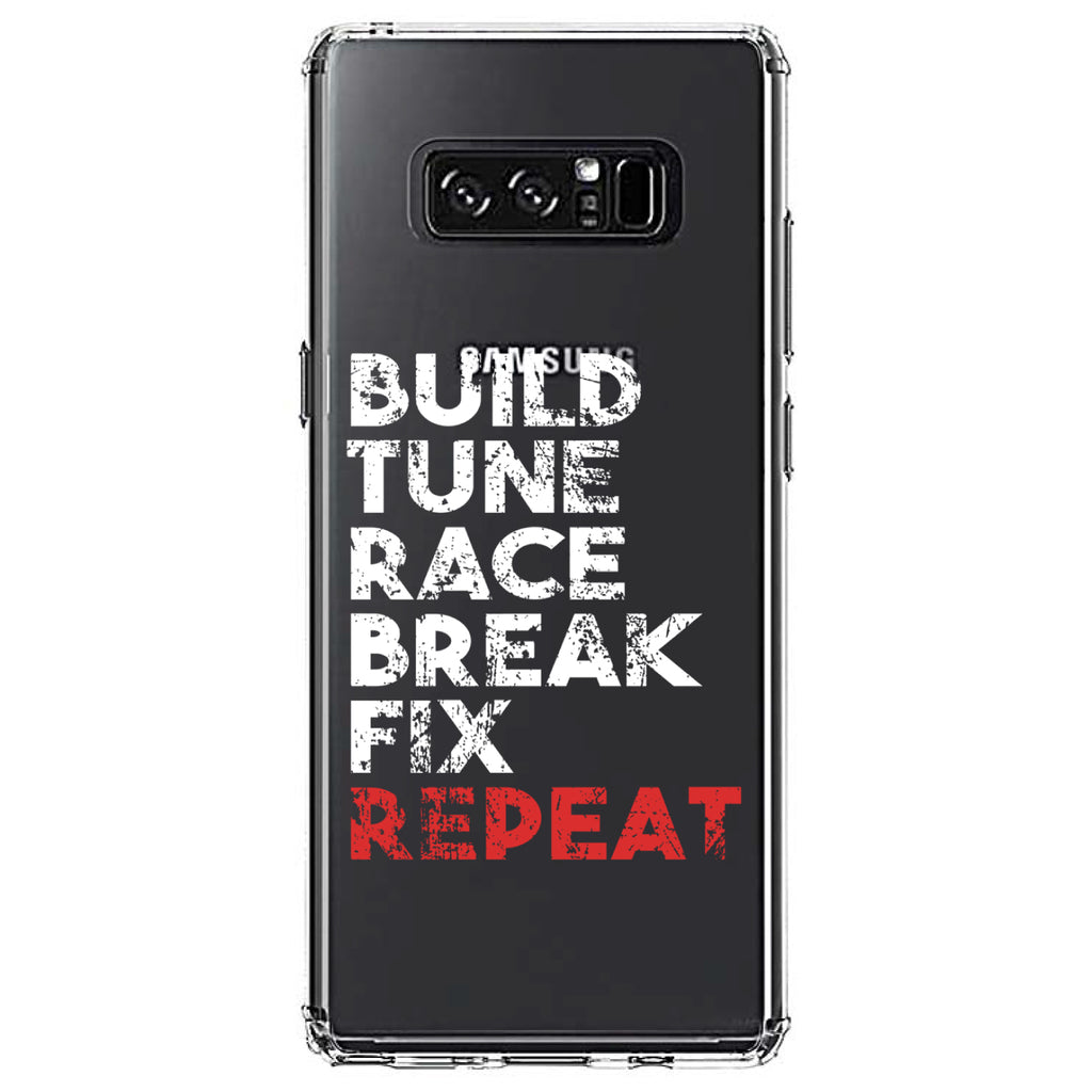 Build Tune Race Break Fix Repeat Clear Shockproof iPhone Case, view 12