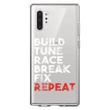 DistinctInk® Clear Shockproof Hybrid Case for Apple iPhone / Samsung Galaxy / Google Pixel - Build Tune Race Break Fix Repeat