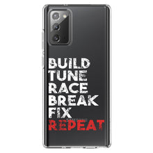DistinctInk® Clear Shockproof Hybrid Case for Apple iPhone / Samsung Galaxy / Google Pixel - Build Tune Race Break Fix Repeat