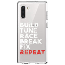 DistinctInk® Clear Shockproof Hybrid Case for Apple iPhone / Samsung Galaxy / Google Pixel - Build Tune Race Break Fix Repeat