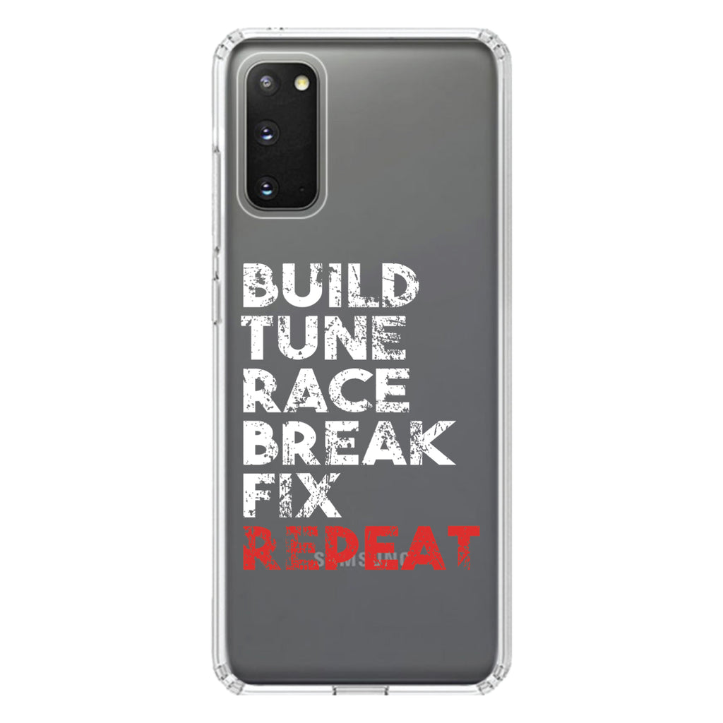 Build Tune Race Break Fix Repeat Clear Shockproof iPhone Case, view 14