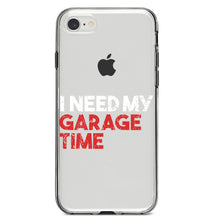 DistinctInk® Clear Shockproof Hybrid Case for Apple iPhone / Samsung Galaxy / Google Pixel - I Need My Garage Time