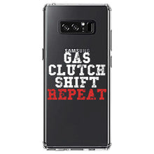 DistinctInk® Clear Shockproof Hybrid Case for Apple iPhone / Samsung Galaxy / Google Pixel - Gas Clutch Shift Repeat