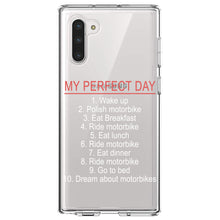 DistinctInk® Clear Shockproof Hybrid Case for Apple iPhone / Samsung Galaxy / Google Pixel - My Perfect Day - Motorbike Motorcycle