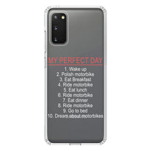 DistinctInk® Clear Shockproof Hybrid Case for Apple iPhone / Samsung Galaxy / Google Pixel - My Perfect Day - Motorbike Motorcycle