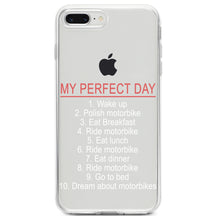 DistinctInk® Clear Shockproof Hybrid Case for Apple iPhone / Samsung Galaxy / Google Pixel - My Perfect Day - Motorbike Motorcycle