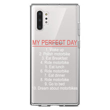 DistinctInk® Clear Shockproof Hybrid Case for Apple iPhone / Samsung Galaxy / Google Pixel - My Perfect Day - Motorbike Motorcycle