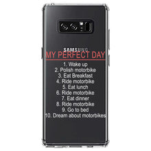 DistinctInk® Clear Shockproof Hybrid Case for Apple iPhone / Samsung Galaxy / Google Pixel - My Perfect Day - Motorbike Motorcycle