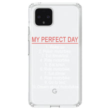 DistinctInk® Clear Shockproof Hybrid Case for Apple iPhone / Samsung Galaxy / Google Pixel - My Perfect Day - Motorbike Motorcycle