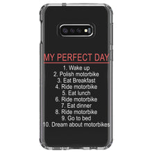 DistinctInk® Clear Shockproof Hybrid Case for Apple iPhone / Samsung Galaxy / Google Pixel - My Perfect Day - Motorbike Motorcycle